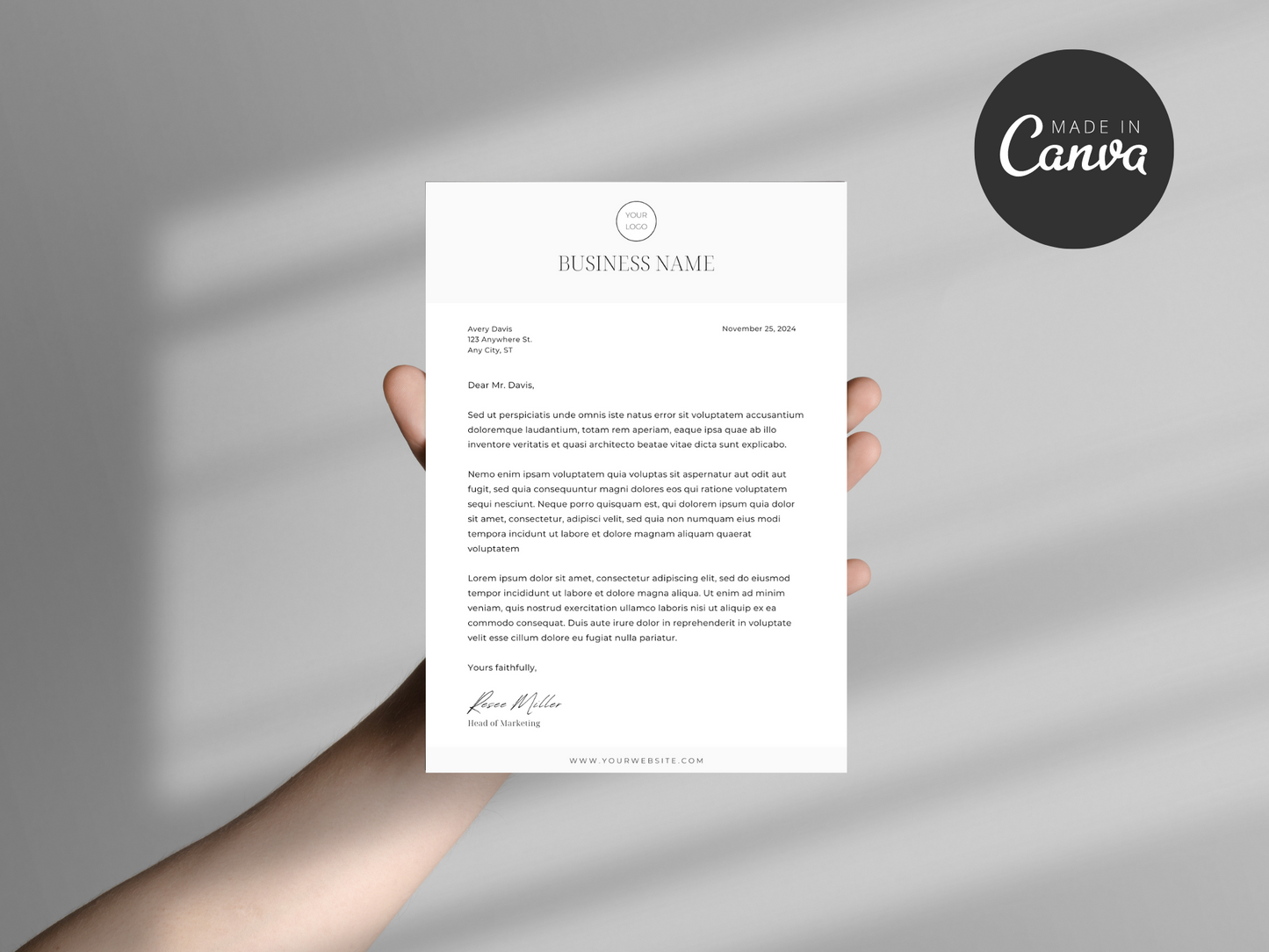Business Letterhead Canva Template