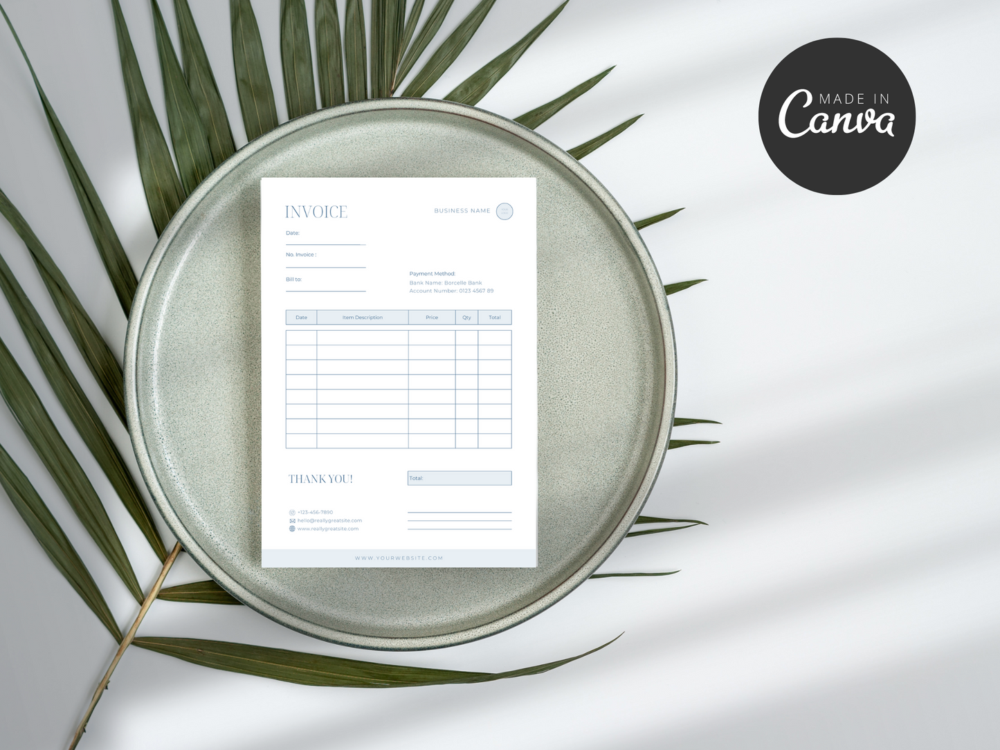 Business Invoice Canva Template