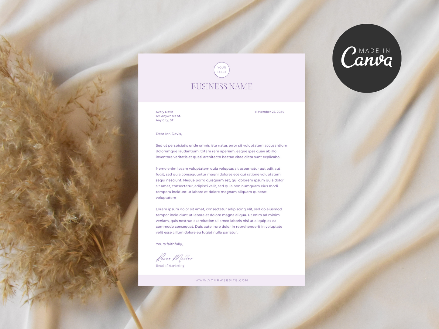 Business Letterhead Canva Template