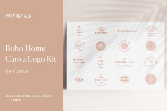Modern Boho Home Logo Kit for Canva