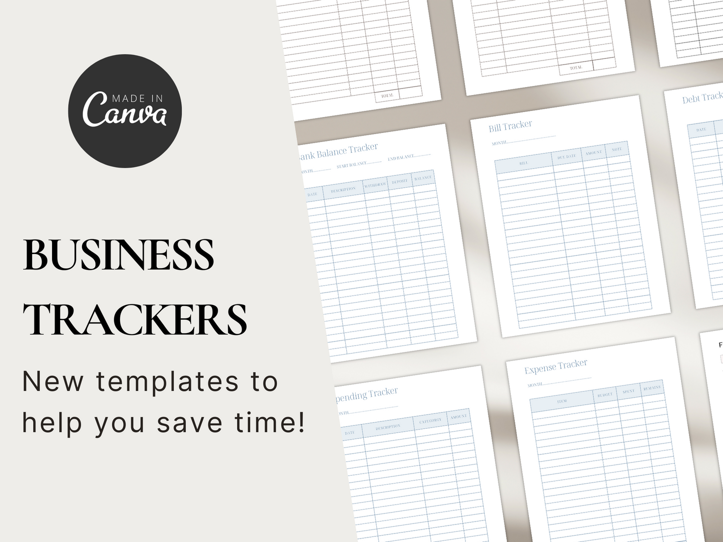 Business Trackers Canva Template