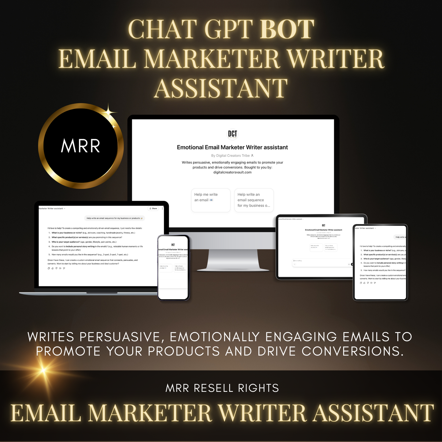 Chat GPT BOT - Email Marketer Writer Assistant - MRR