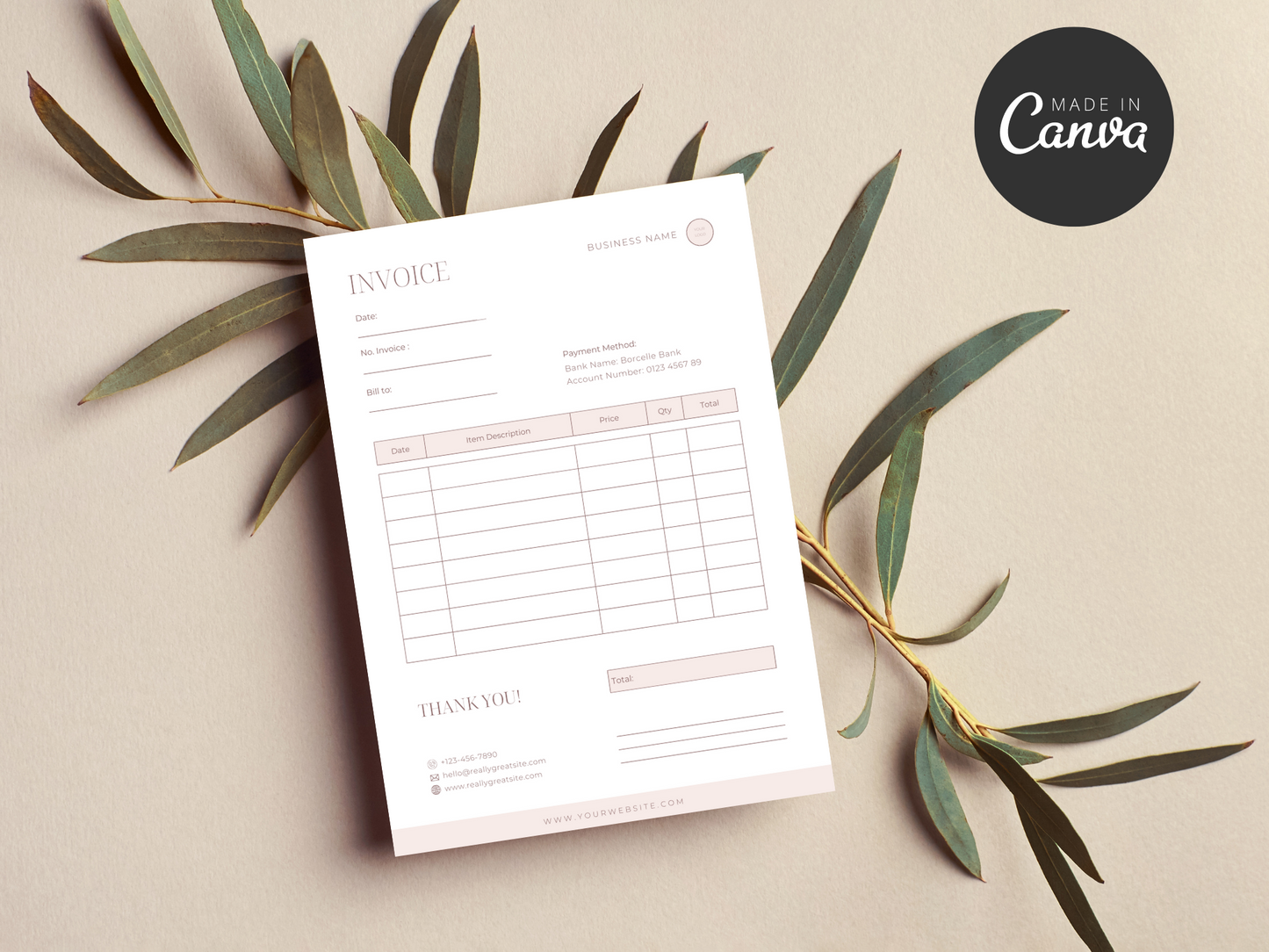 Business Invoice Canva Template