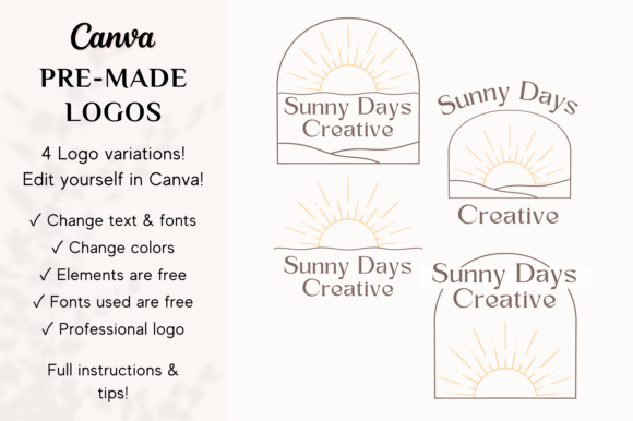 PreMade Logo Sunny Days Boho
