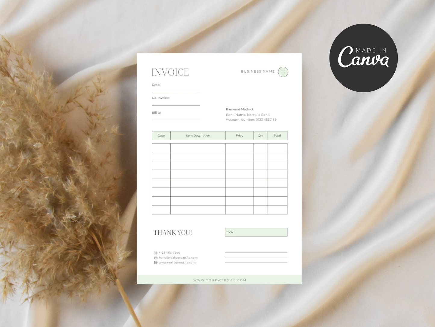 Business Invoice Canva Template
