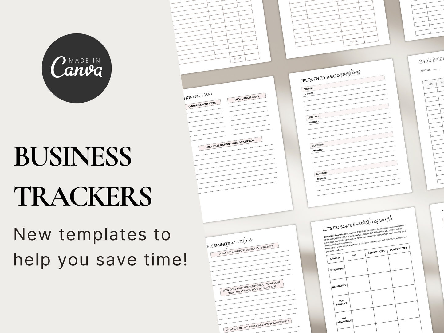 Business Trackers Canva Template