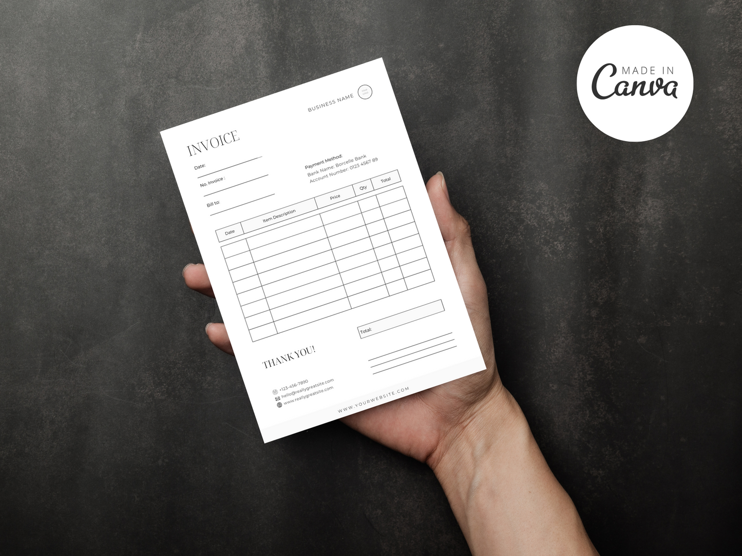 Business Invoice Canva Template