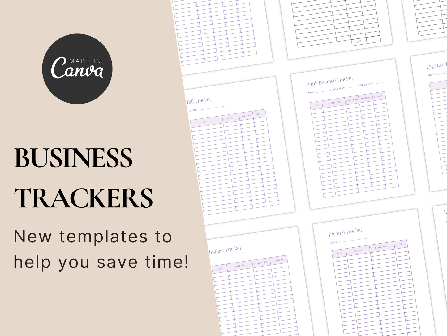 Business Trackers Canva Template