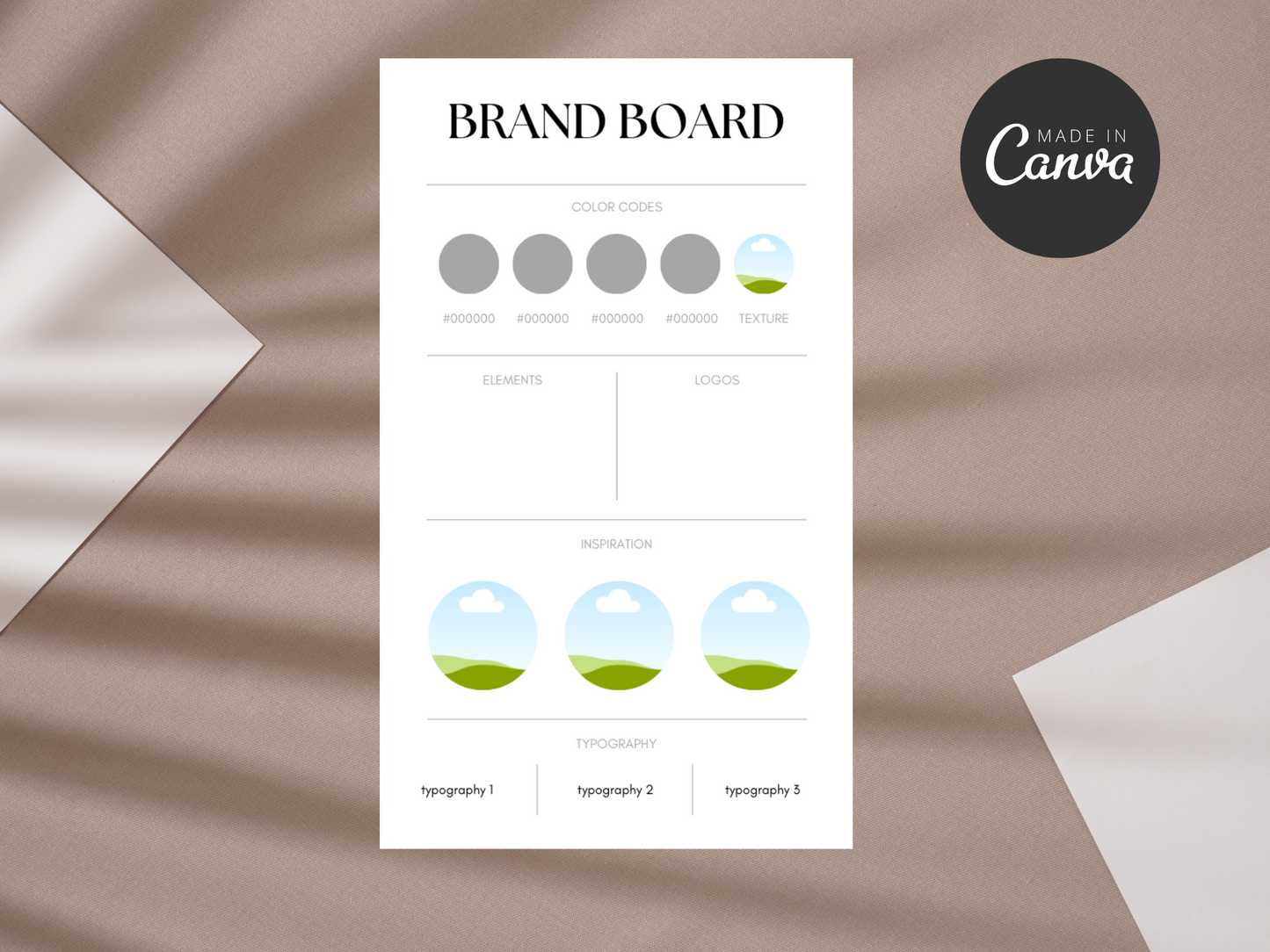 Empty Canva Brand Board Template