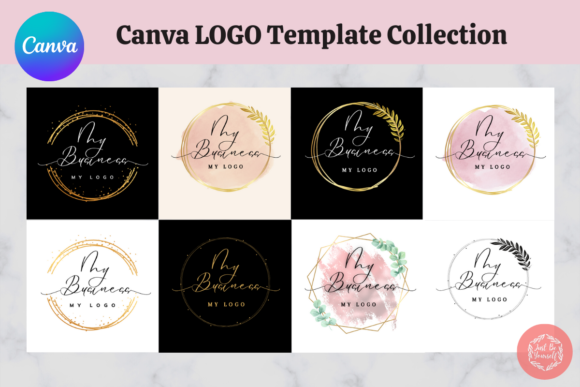 Collection of 8 Canva Logo Template