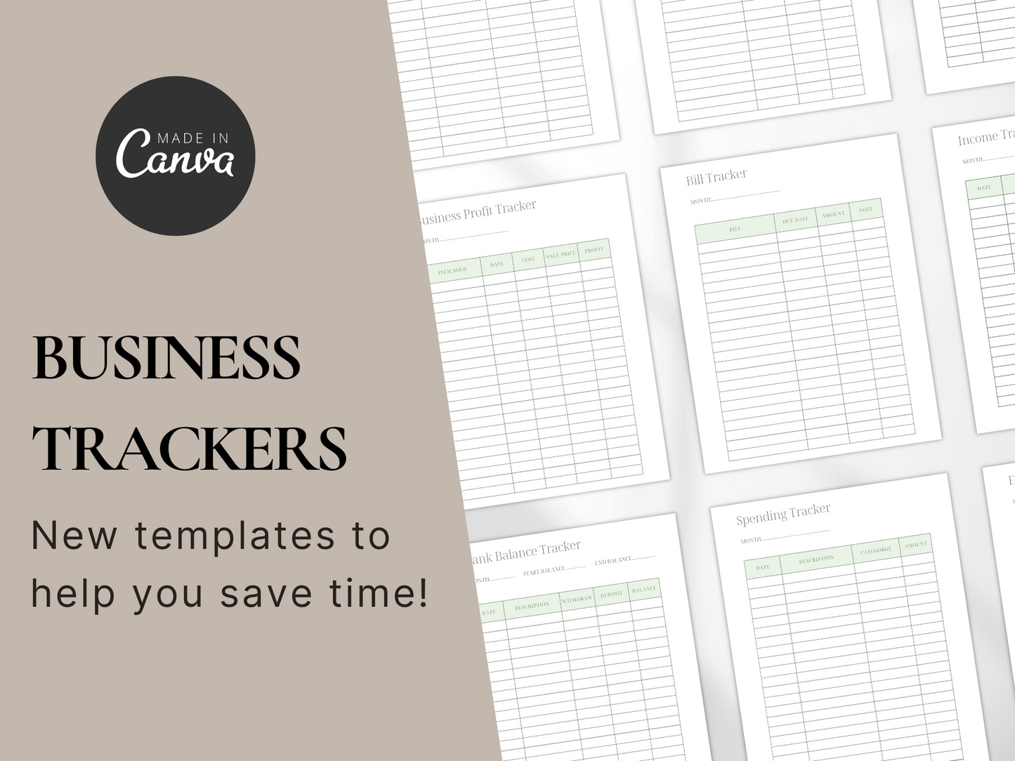 Business Trackers Canva Template