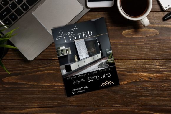 Just Listed Flyer Real Estate Grey Template