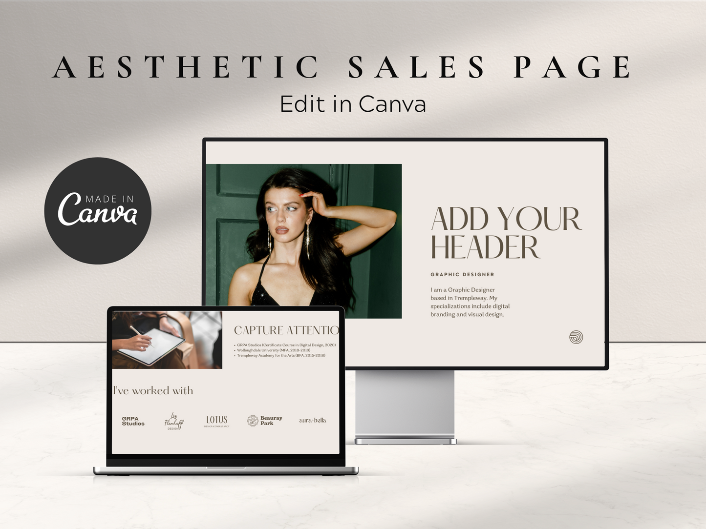 Sales Page Canva Template MRR+PLR Resell rights