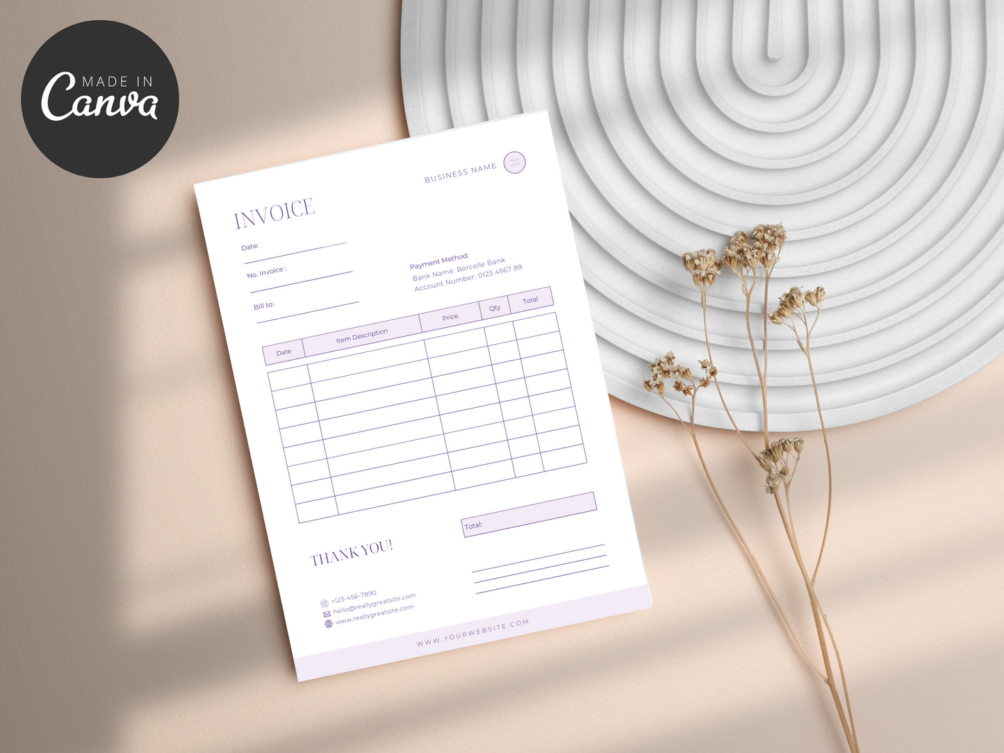 Business Invoice Canva Template