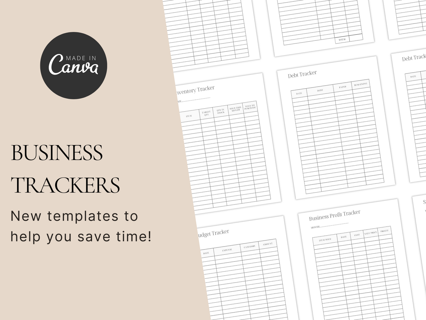 Business Trackers Canva Template