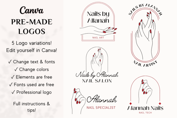 PreMade Logo Nails by Salon Artist