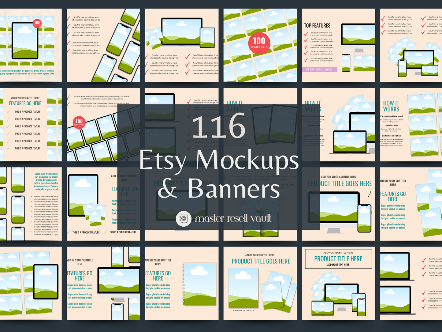 Etsy Listing Mockups & Banners MRR+PLR Resell rights