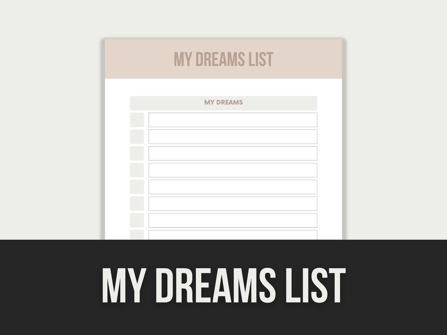 my dreams list - MRR Products Vault
