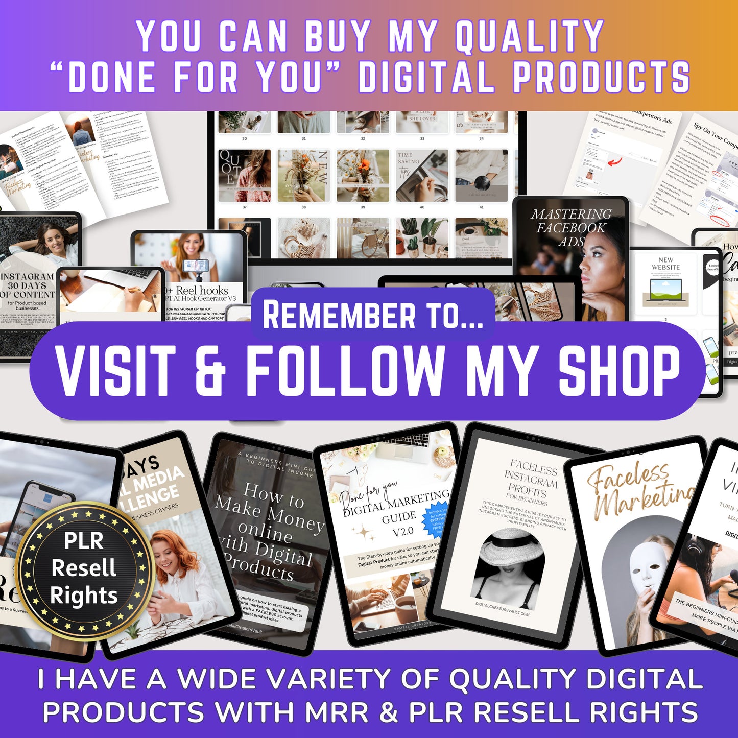 1000+ High Quality Instagram Stories & Posts Bundle | Aesthetic Reels | Reels Canva templates | Content Creator Reel - PLR - MRR Products Vault