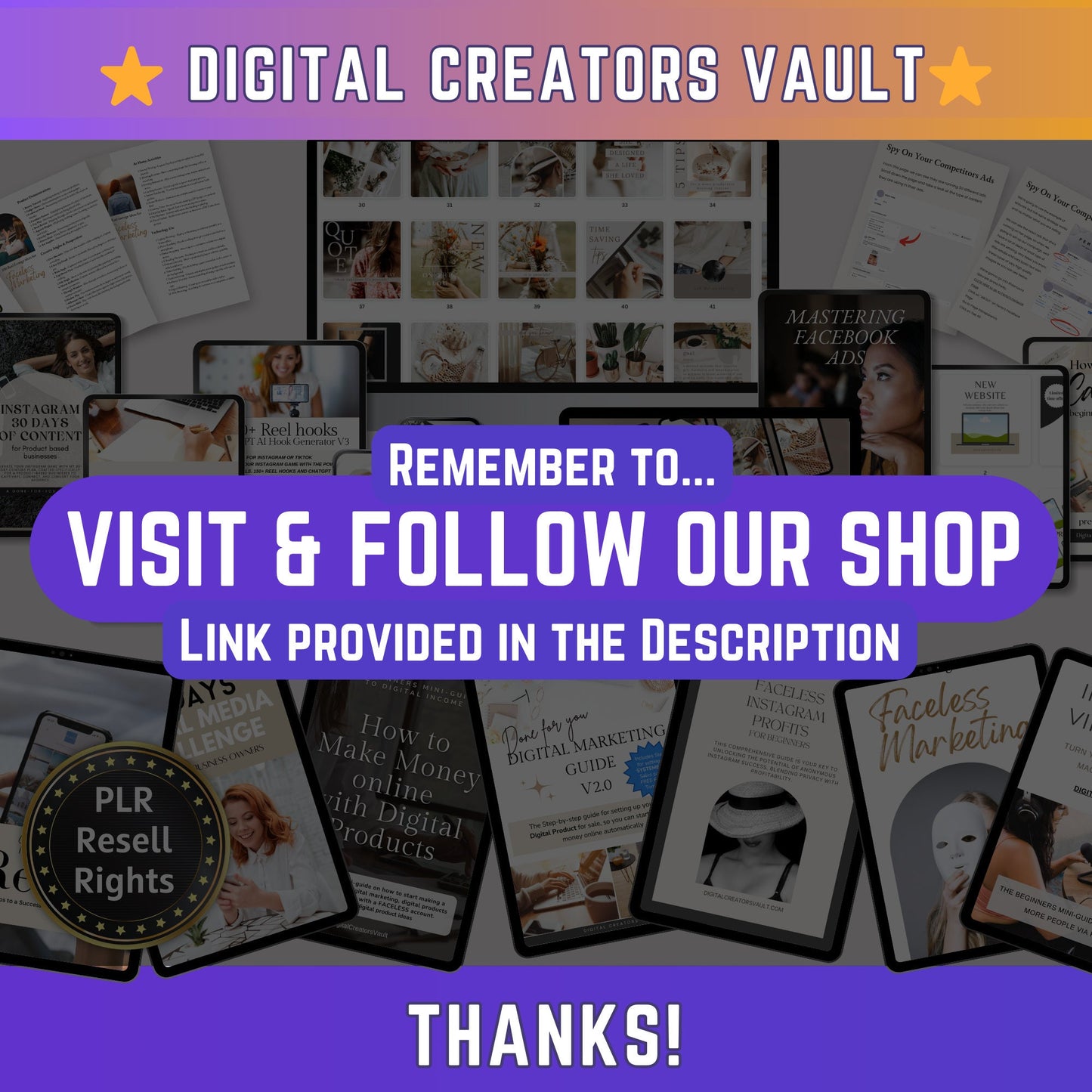 Boss Babe Mini Bundle | Instagram Reels | EBook Guide | Digital Download | Work From Home Like a Boss - PLR Resell Rights - MRR Products Vault