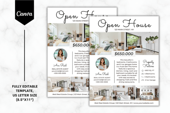 Custom Open House Flyer Canva Template