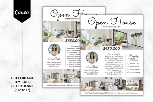 Custom Open House Flyer Canva Template