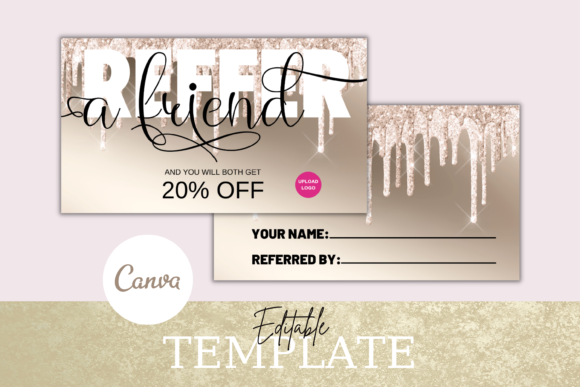 Rose Gold Referral Cards Template