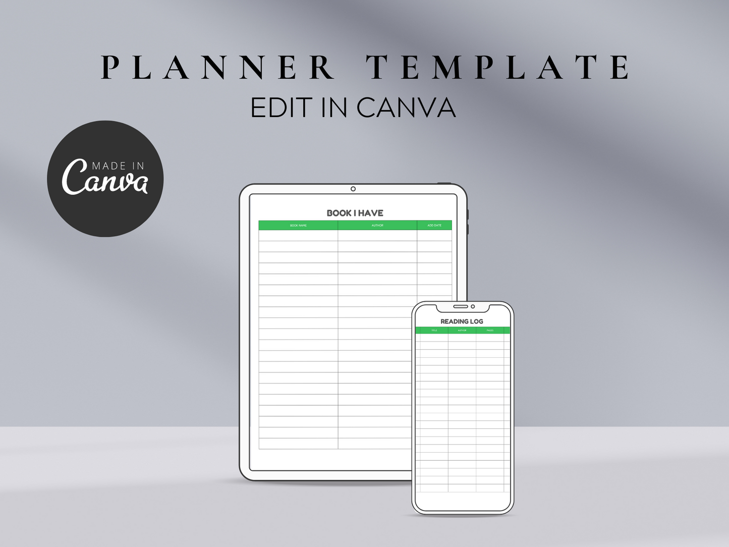 Editable Digital Reading Journal Canva