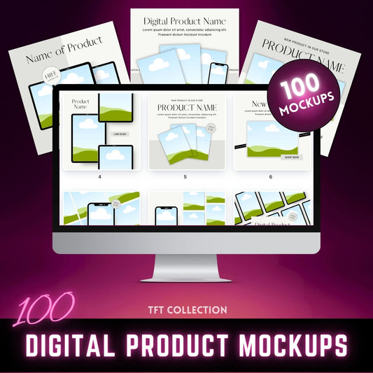 100 Quality Digital Product mockups with Master Resell Rights MRR+PLR