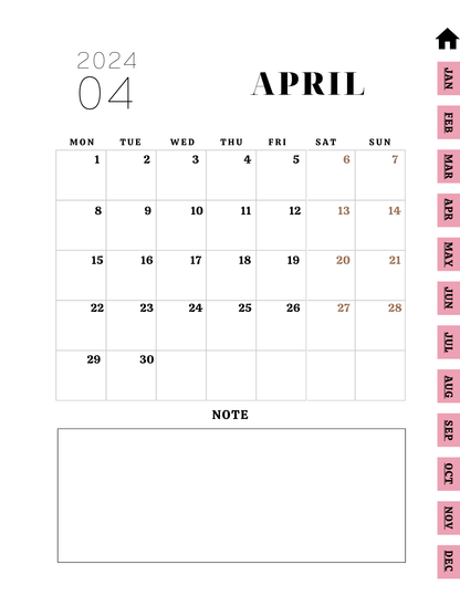 2026 Monthly Planner - PLR MRR