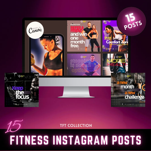 15 Fitness Instagram posts MRR+PLR