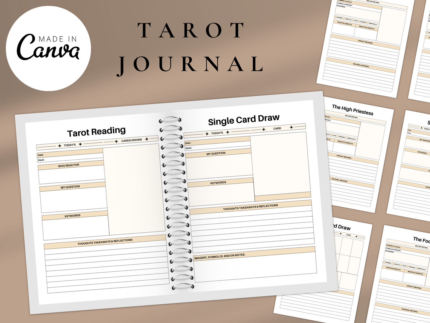 Tarot Journal Canva Templates