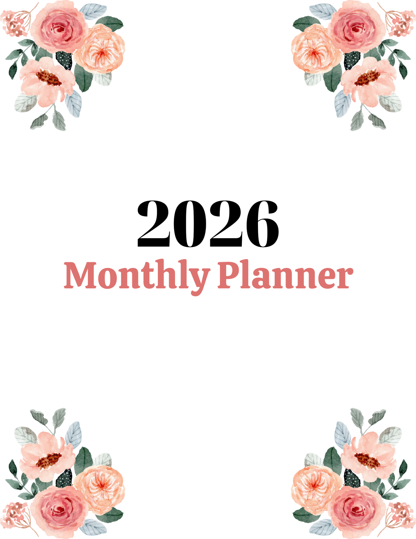 2026 Monthly Planner - PLR MRR