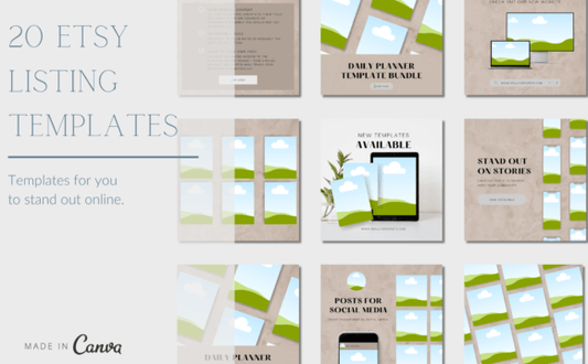 Dusty Rose Etsy Listing Templates MRR+PLR Resell rights