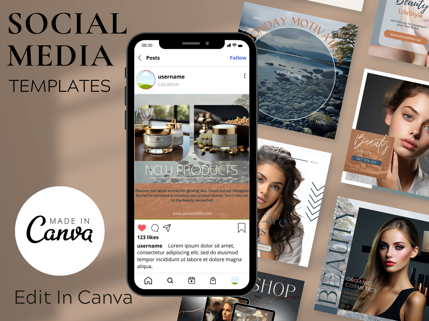 50 Social Media Post Template for Beauty