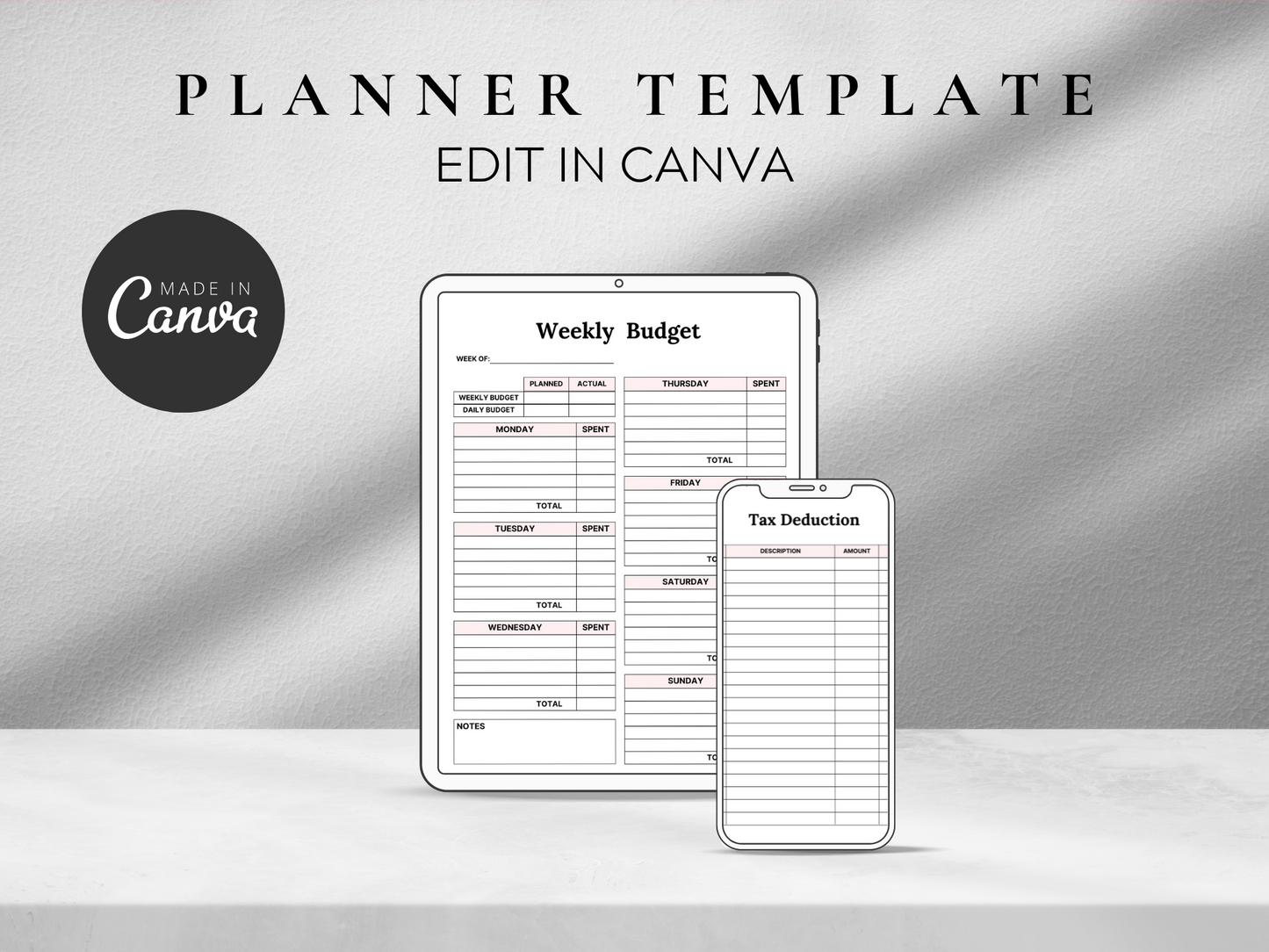 Productivity Planner Editable Canva 2023