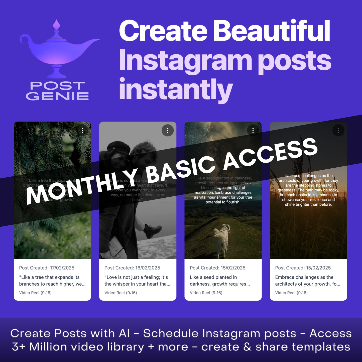 PostGenie - Create beautiful Instagram Posts instantly - LifeTime Offer! (Limited Time)