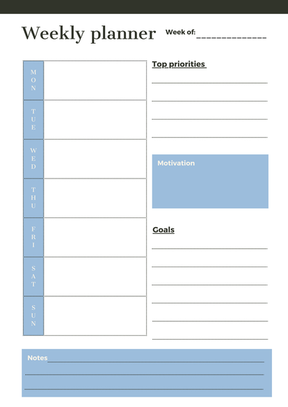 Daily and Weekly Digital Planner Canva MRR+PLR Resell rights