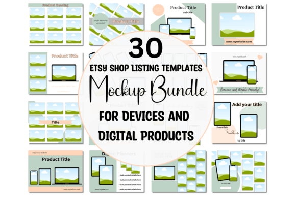 30 Mockups for Etsy Digital Listings