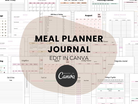 Editable Meal Planner Canva Template