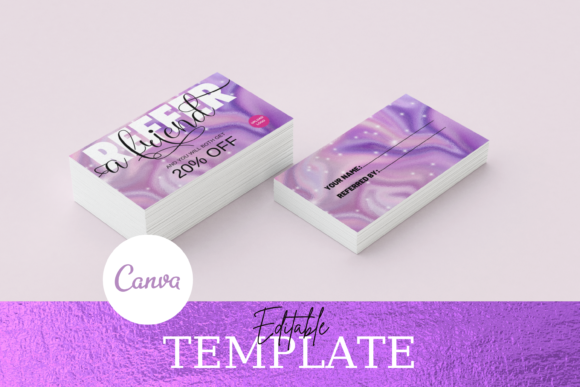 Purple Holographic Referral Card