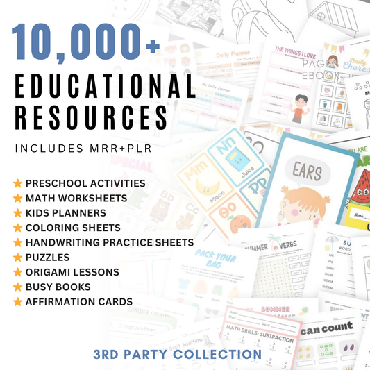 10k Education Resources Collection - MRR + PLR