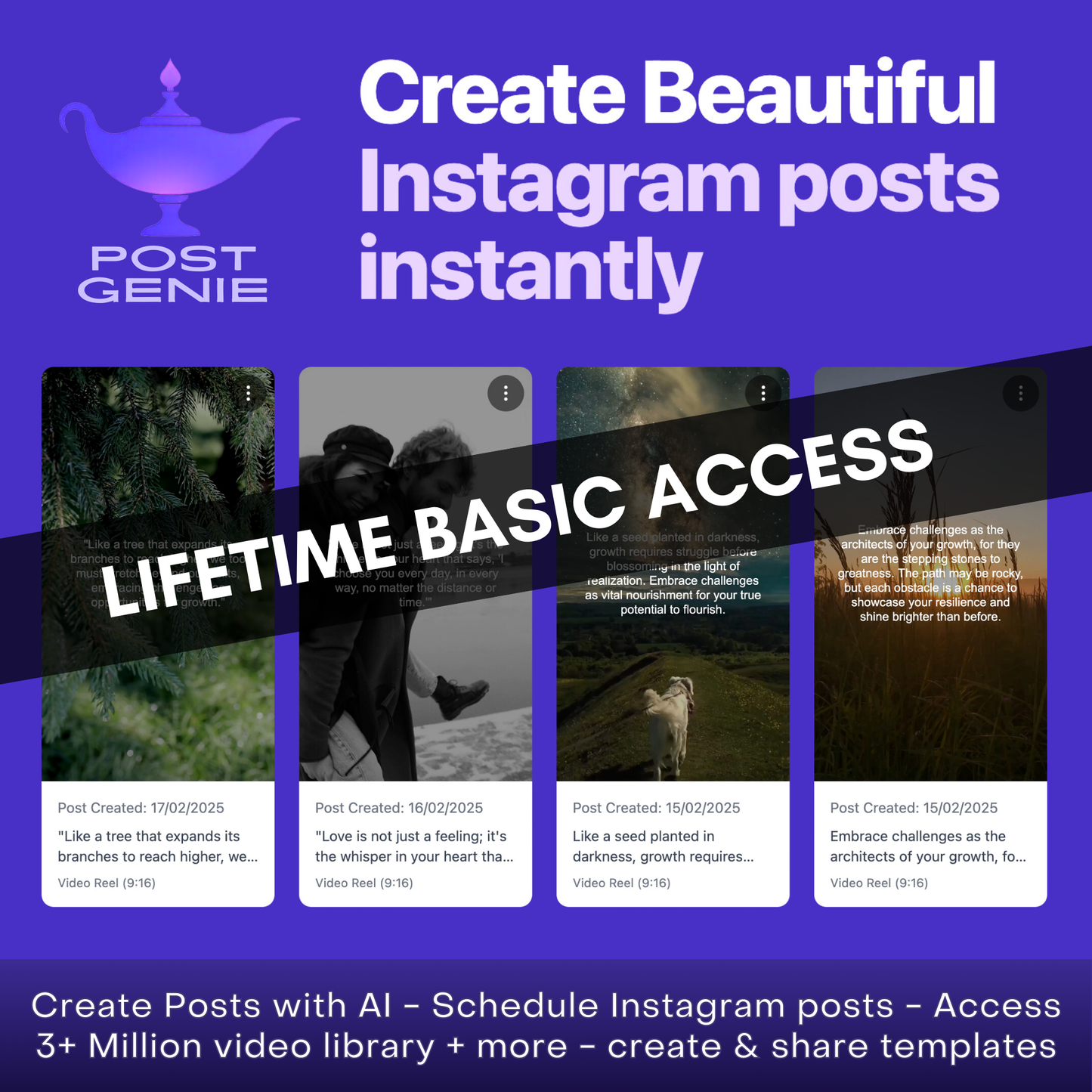 PostGenie - Create beautiful Instagram Posts instantly - LifeTime Offer! (Limited Time)