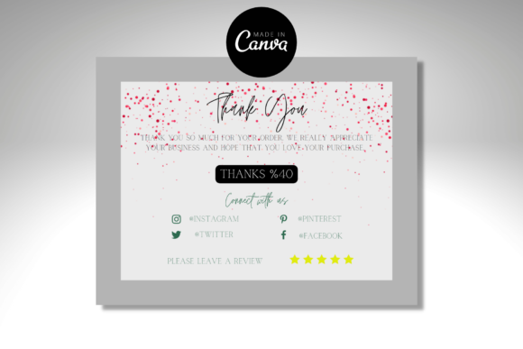 Thank You Order Card