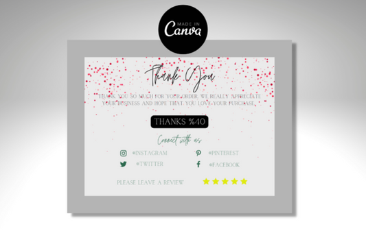 Thank You Order Card