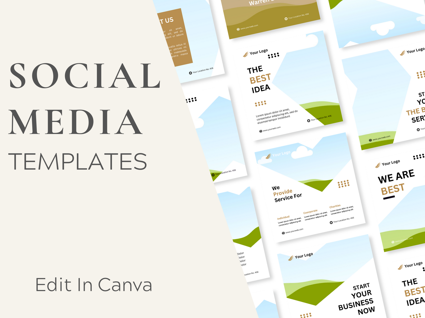 240 Social Media Canva Templates Bundle