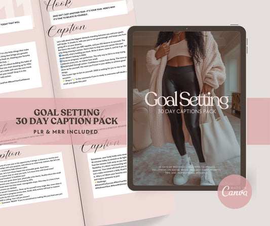 Goal Setting | 30 Day Caption Pack- MRR+PLR