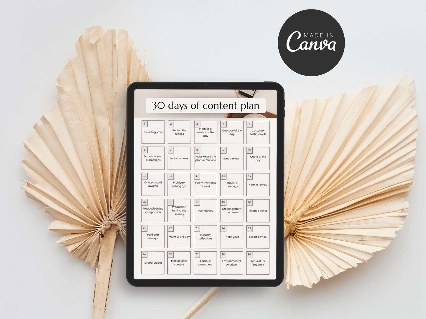 30 Days of Content Plan