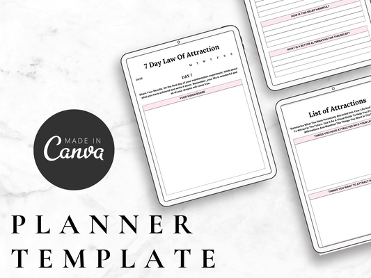 Editable Law of Attraction Planner Canva