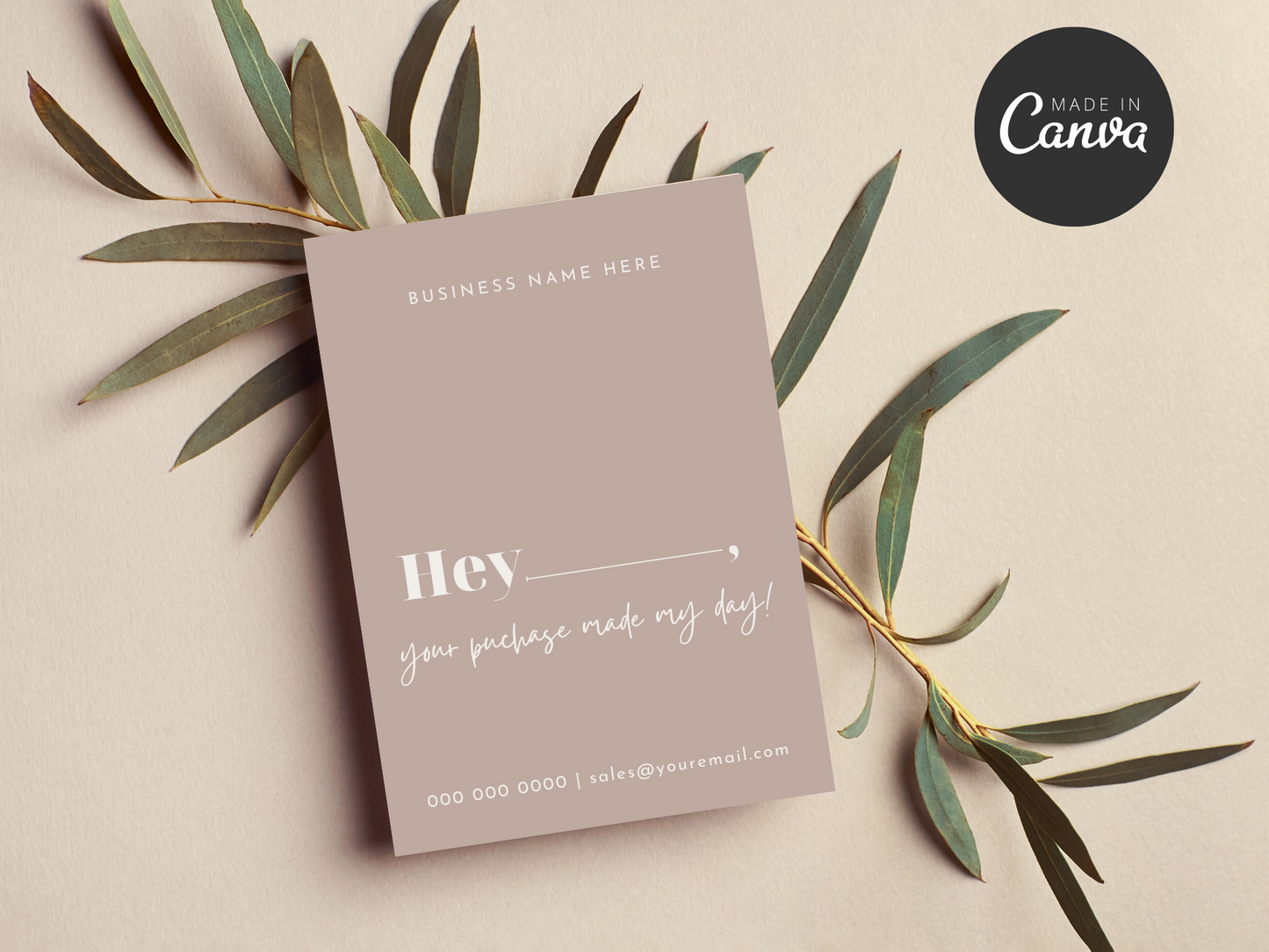 Editable Canva Business Thank You Card